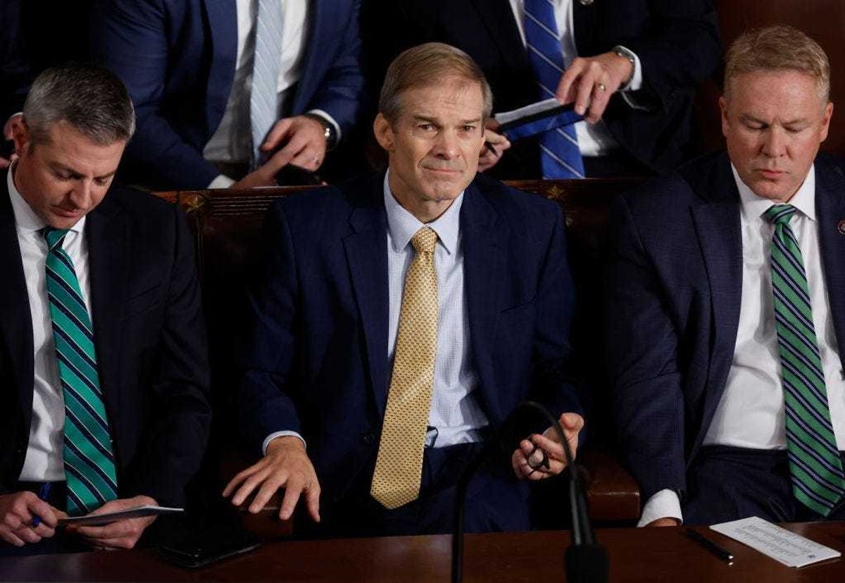 U.S. Rep. Jim Jordan (R-OH), Republican Speaker designee, watches as the House of Representatives votes for a third time on whether to elevate Jordan to Speaker of the House in the U.S. Capitol on October 20, 2023 in Washington, DC. After falling short in two consecutive votes for Speaker, Jordan vowed he would continue to try and lead the House, which has been without an elected leader since Rep. Kevin McCarthy (R-CA) was ousted from the speakership on October 4. (Photo by Chip Somodevilla/Getty Images)