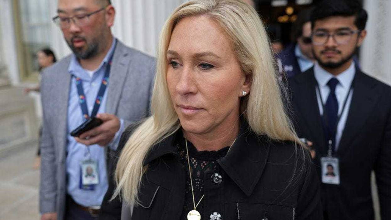 U.S. Rep. Marjorie Taylor Greene (R-GA) leaves the U.S. Capitol Building after a vote on a funding bill that would avert a government shutdown on March 22, 2024 in Washington, DC.