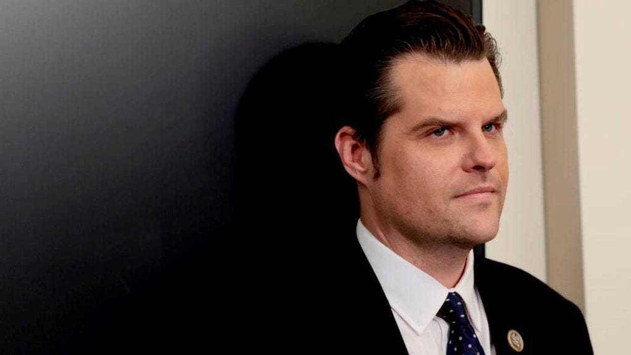 U.S. Rep. Matt Gaetz speaks at a news conference on Republican lawmakers' response to the anniversary of the January 6th attack on the U.S. Capitol on January 06, 2022 in Washington, DC.