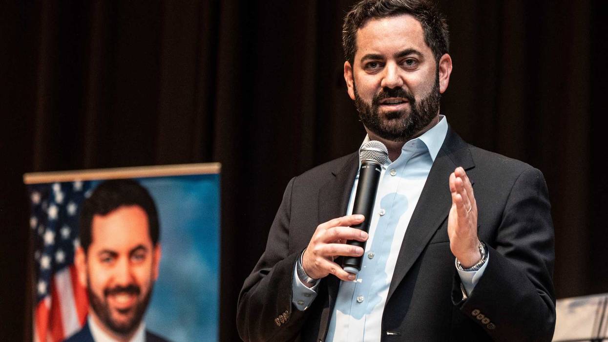 U.S. Rep. Mike Lawler answers a question during a town hall event at Clarkstown South High School in West Nyack April 27, 2025