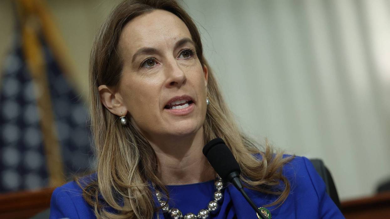 U.S. Rep. Mikie Sherrill (D-NJ) questions witnesses in a hearing of the House Select Committee on Strategic Competition between the United States and the Chinese Communist Party, in the Cannon House Office Building on February 28, 2023 in Washington, DC.