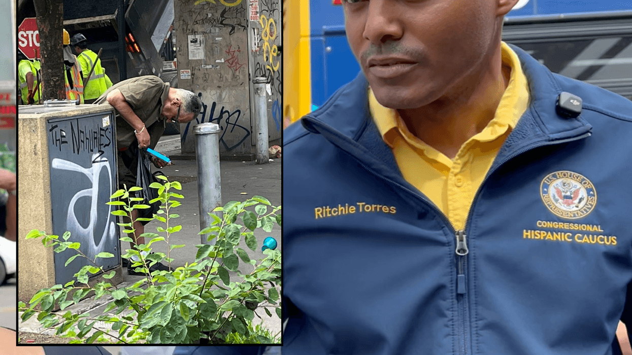 U.S. Rep. Ritchie Torres returned to the South Bronx to call on the city to do more at an "open-air drug market" at The Hub