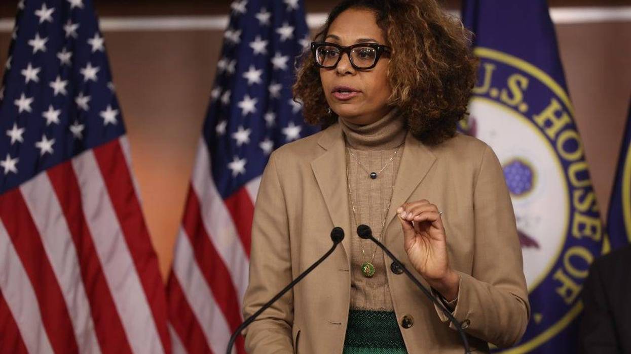 U.S. Rep. Sydney Kamlager-Dove (D-CA) speaks at a press conference following a House Democratic Caucus meeting at the U.S. Capitol Building on January 25, 2023 in Washington.