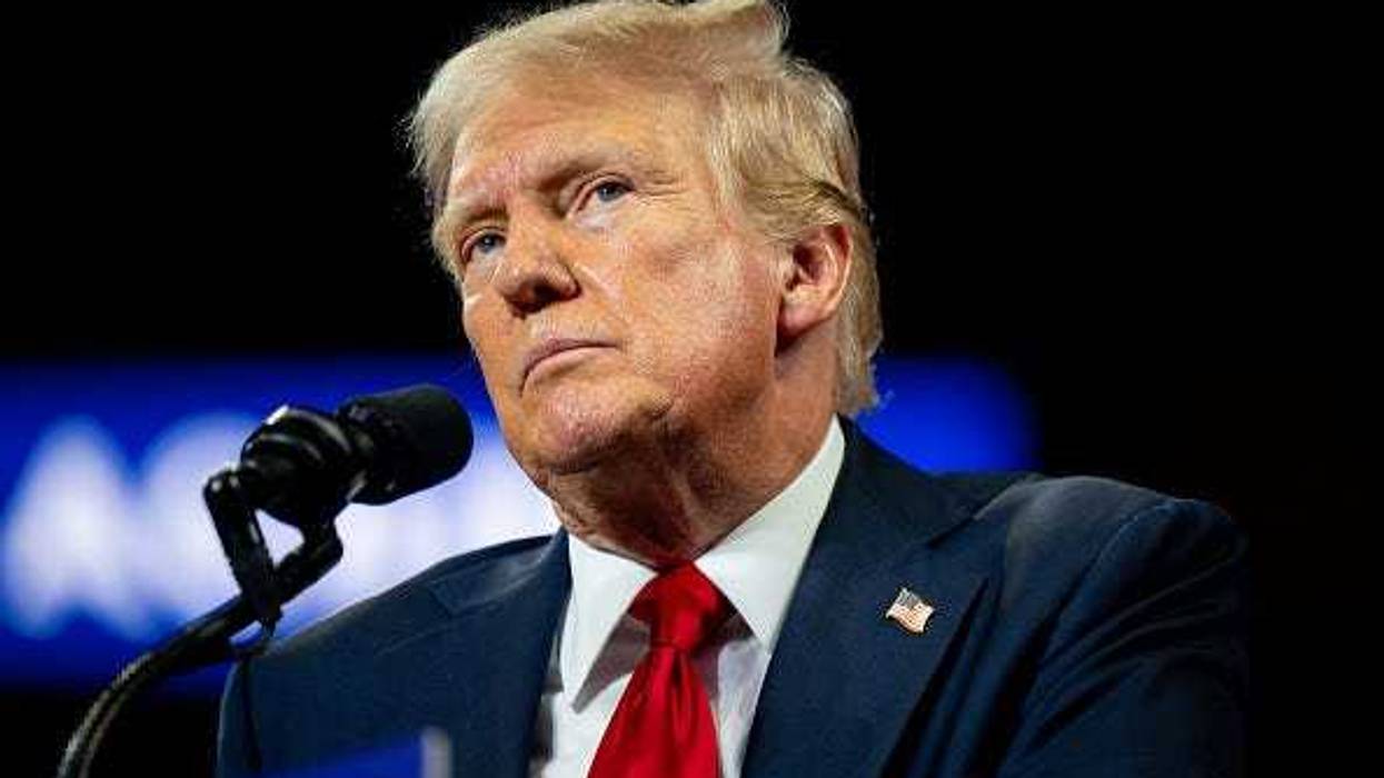 U.S. Republican Presidential nominee former President Donald Trump speaks to attendees during his campaign rally at the Bojangles Coliseum on July 24, 2024 in Charlotte, North Carolina.