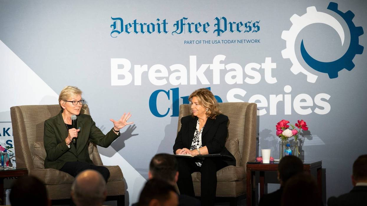 U.S. Secretary of Energy and former governor of Michigan, Jennifer Granholm speaks with Carol Cain as part of The Detroit Free Press Breakfast Club Series at the Townsend Hotel in Birmingham Monday, June 19, 2023.