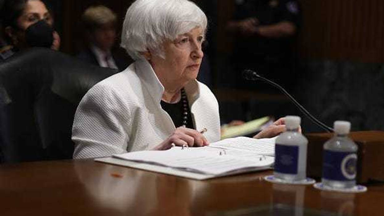 U.S. Secretary of the Treasury Janet Yellen testifies during a hearing before Senate Finance Committee at Dirksen Senate Office Building on Capitol Hill June 7, 2022 in Washington, DC. The committee held a hearing to examine the Biden Administration’s budget request for fiscal year 2023 for the Treasury Department.