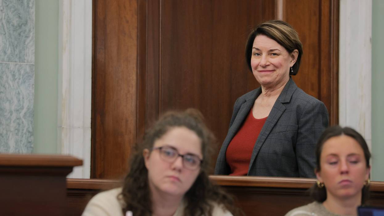 U.S. Sen. Amy Klobuchar (D-MN) listens during a subcommittee hearing with the Senate Committee on Commerce, Science, and Transportation in the Russell Senate Office Building on January 28, 2026 in Washington, DC.