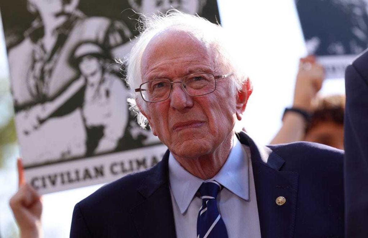 U.S. Sen. Bernie Sanders (I-VT) attends a news conference on the launch of the American Climate Corps outside the U.S. Capitol building on September 20, 2023 in Washington, DC.