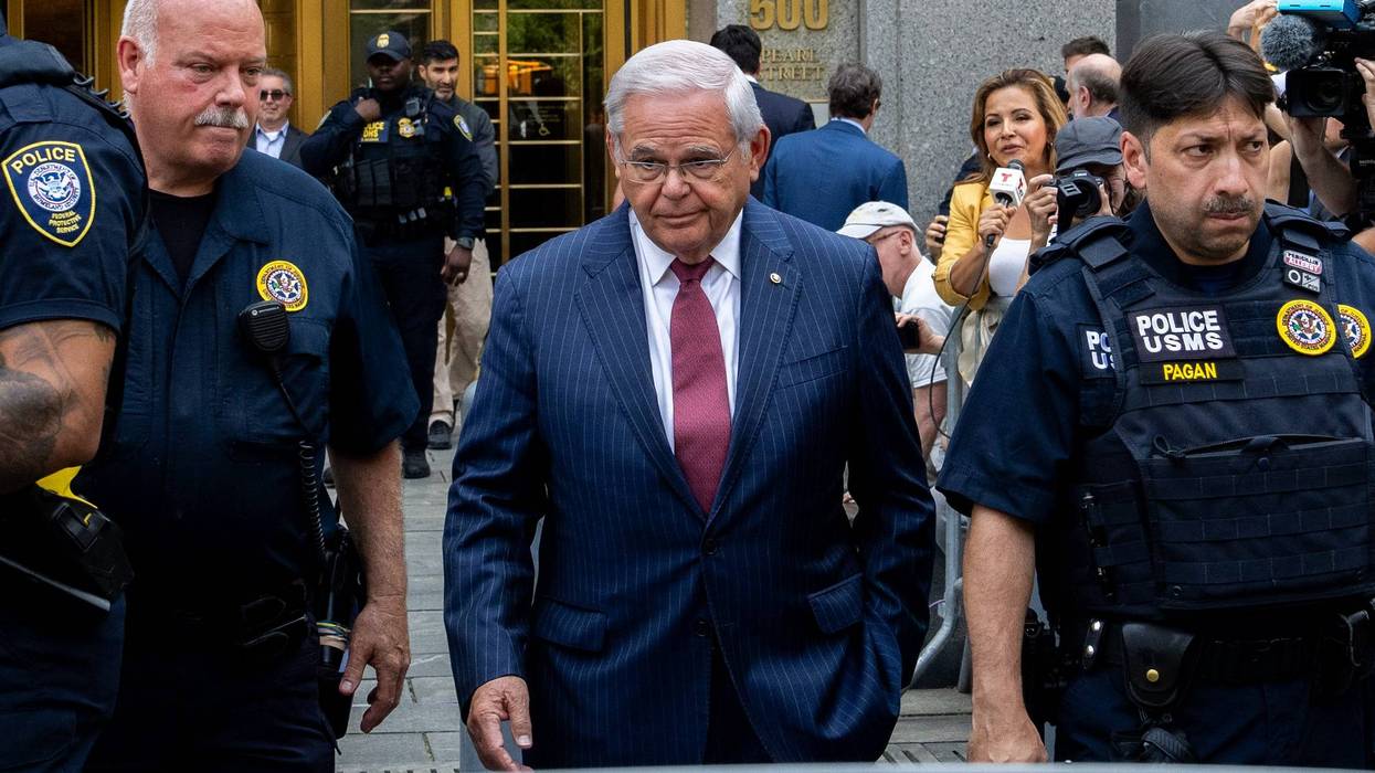 U.S. Sen. Bob Menendez (D-NJ) exits Manhattan federal court on July 16, 2024 in New York City.