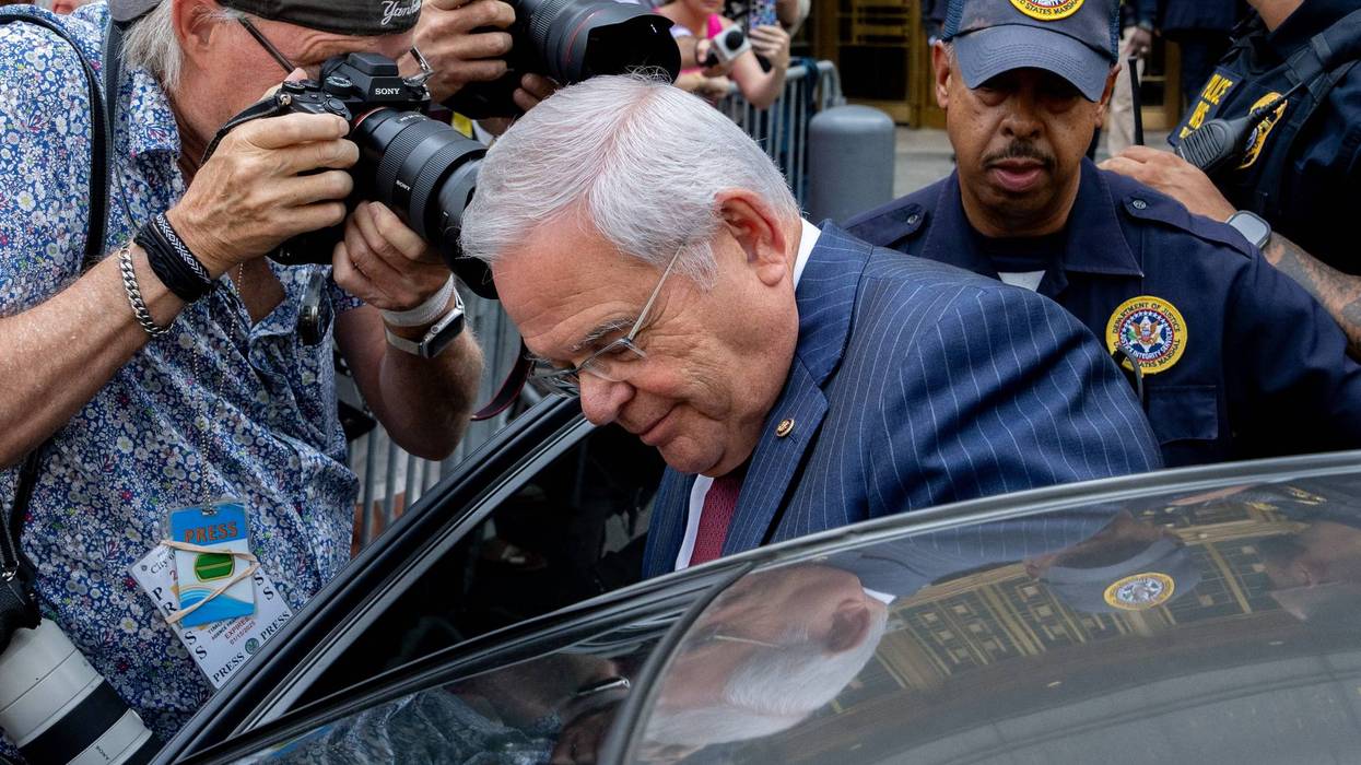 U.S. Sen. Bob Menendez (D-NJ) exits Manhattan federal court on July 16, 2024, in New York City.