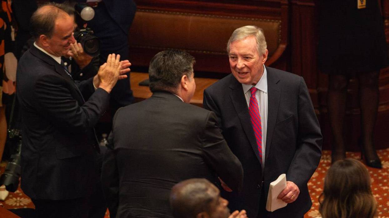 Durbin warns of deep divisions in farewell address to Illinois lawmakers