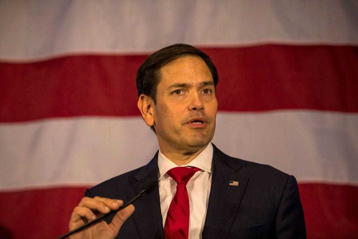 U.S. Sen. Marco Rubio (R-FL) speaks to his supporters during an election-night party on November 8, 2022 in Miami, Florida.