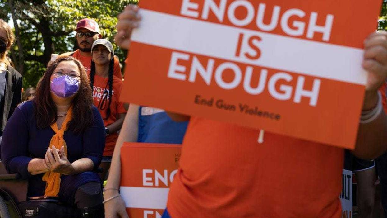 U.S. Sen. Tammy Duckworth (D-IL) attends a rally near the U.S. Capitol calling for a federal ban on assault weapons on July 13, 2022 in Washington, DC.
