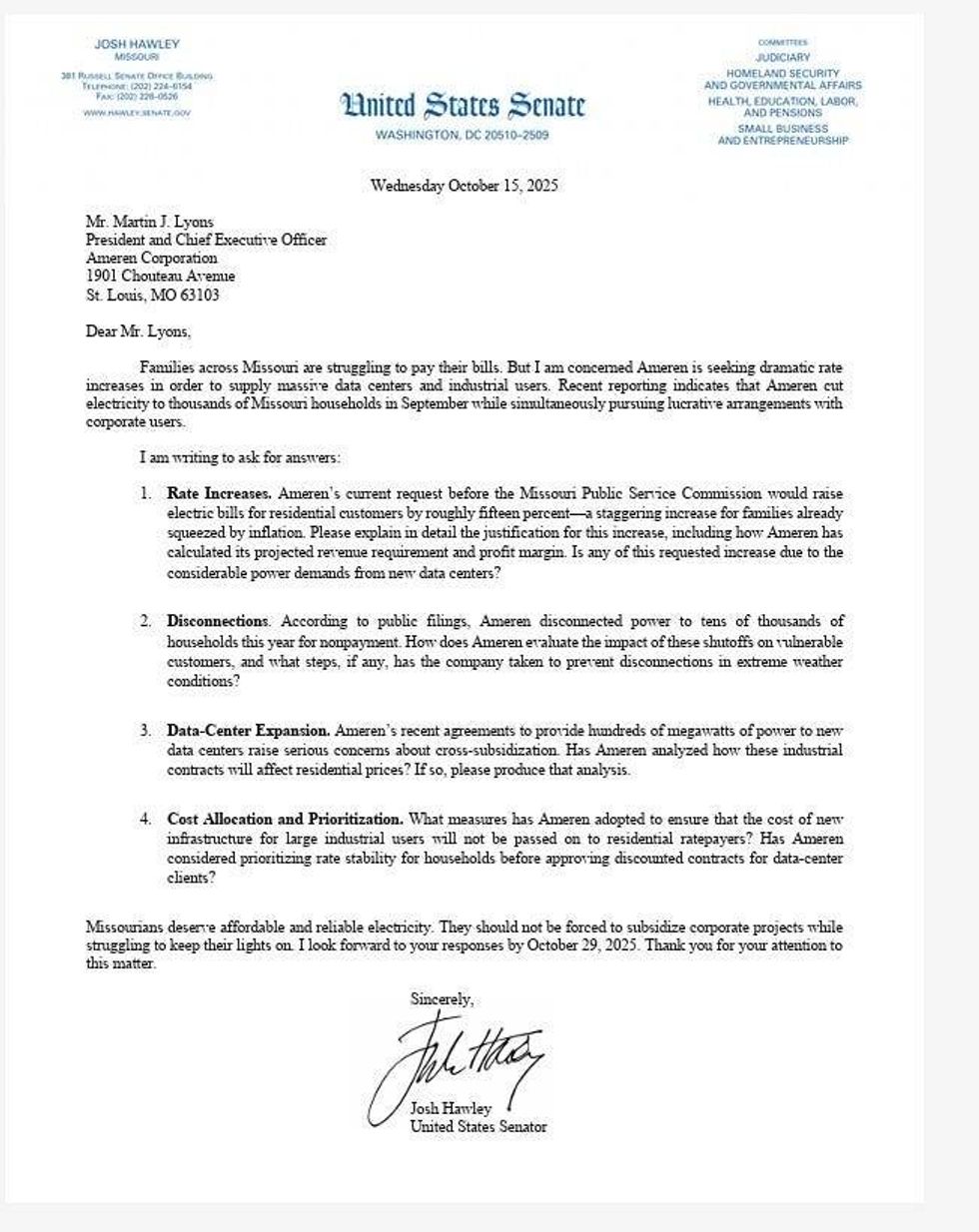 U.S. Senator Josh Hawley