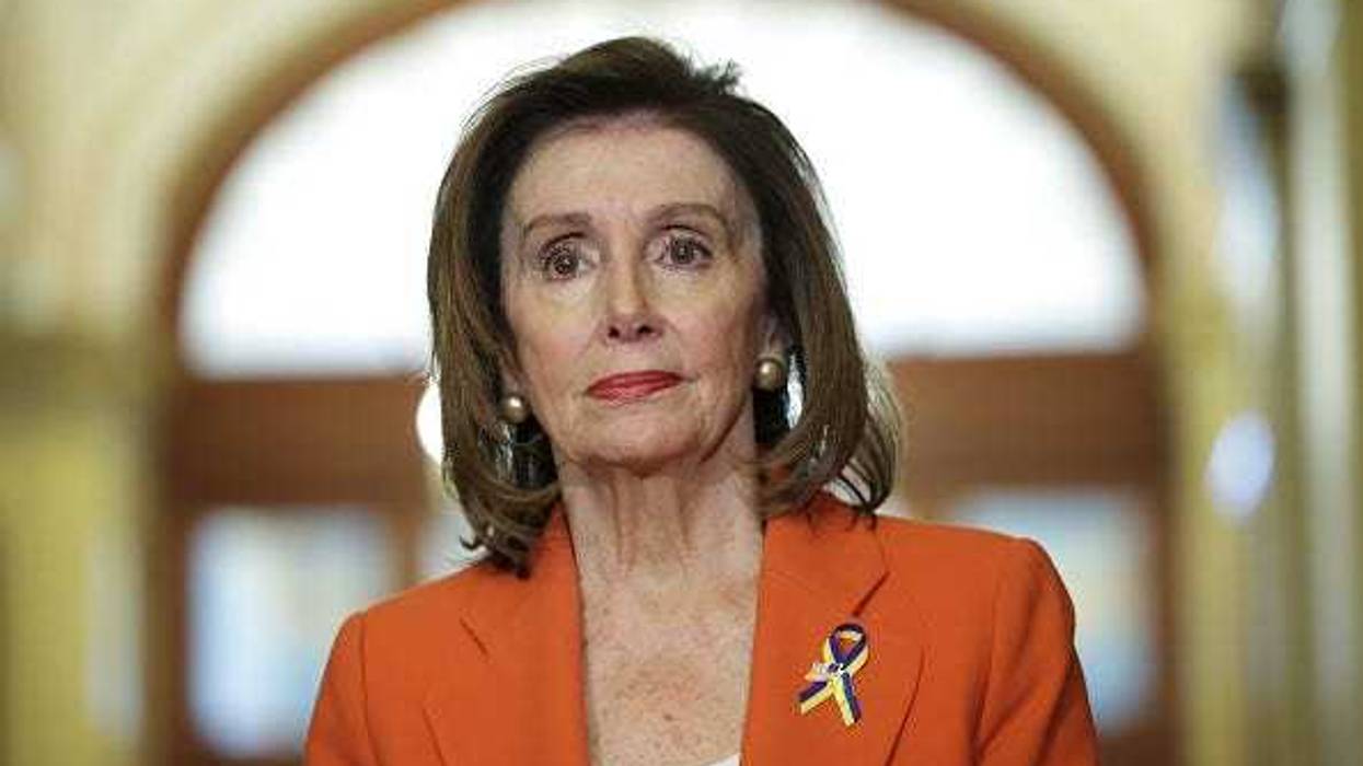 U.S. Speaker of the House Nancy Pelosi (D-CA) delivers remarks as she welcomes Prime Minister of Ukraine Denys Shmyhal to the U.S. Capitol on April 21, 2022 in Washington, DC.
