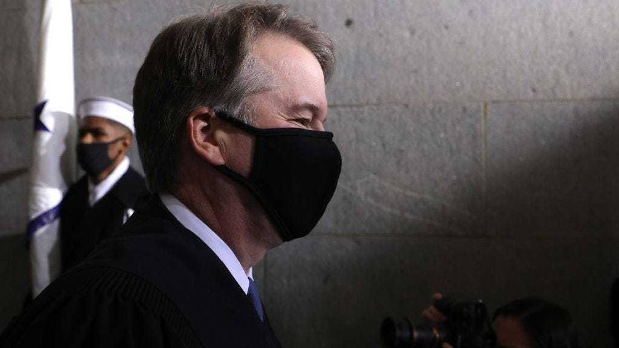 U.S. Supreme Court Associate Justice Brett Kavanaugh arrives at the inauguration of U.S. President-elect Joe Biden on the West Front of the U.S. Capitol on January 20, 2021 in Washington, DC.