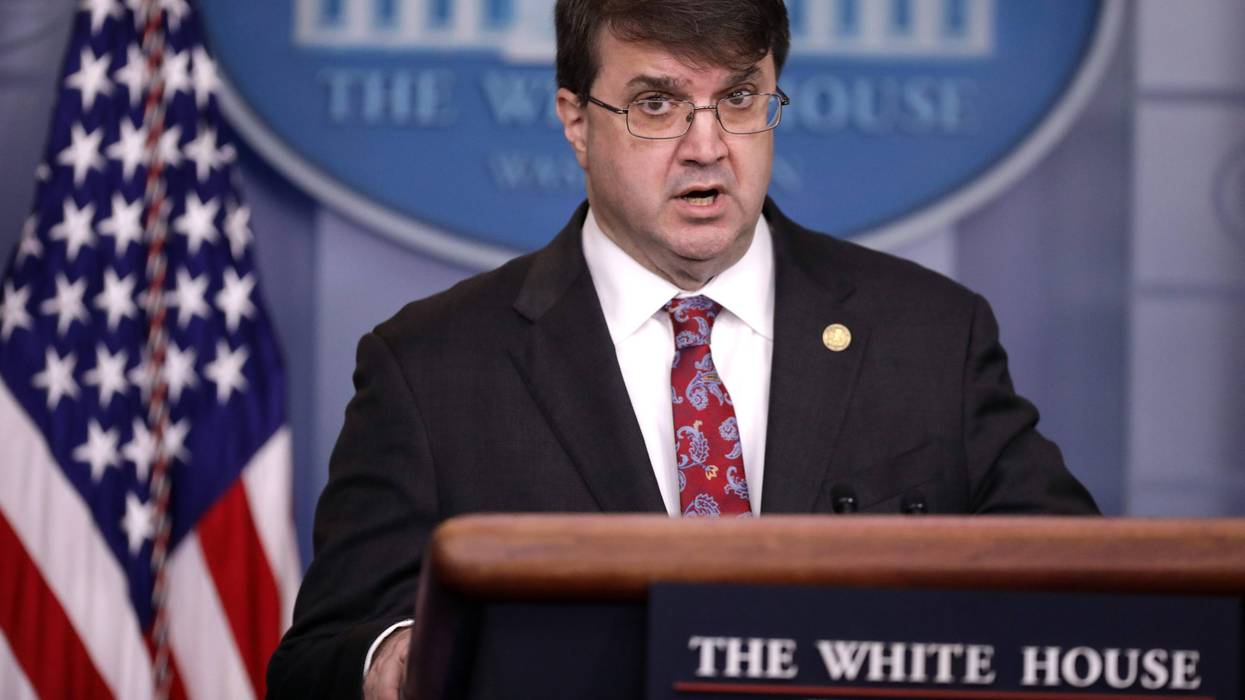 U.S. Veterans Affairs Secretary Robert Wilkie talks to reporters in the Brady Press Briefing Room at the White House November 08, 2019 in Washington, DC. Wilkie listed a number of programs that he said were successful examples of the Trump Administration's dedication to veterans and their care.