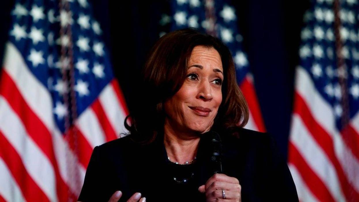U.S. Vice President Kamala Harris attends a moderated conversation with former Trump administration national security official Olivia Troye and former Republican voter Amanda Stratton on July 17, 2024 in Kalamazoo, Michigan.
