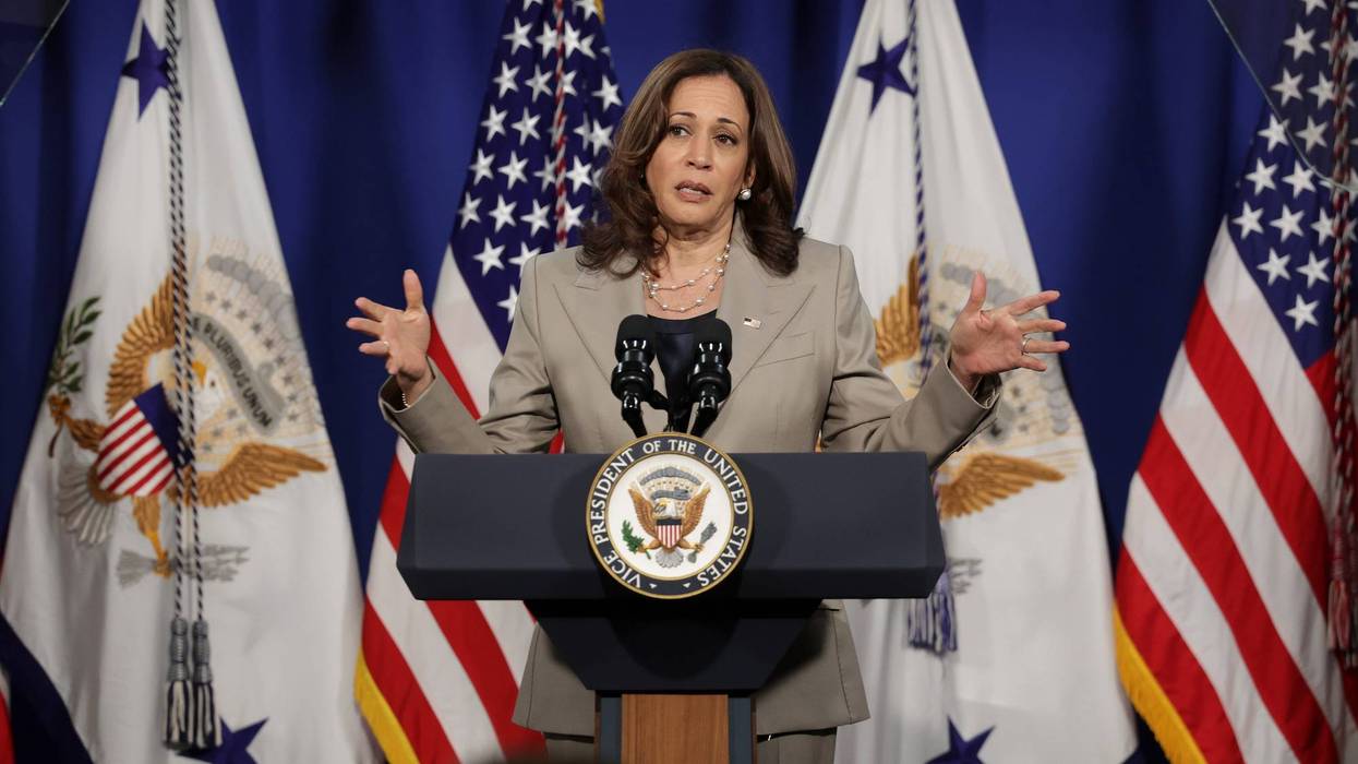 U.S. Vice President Kamala Harris delivers remarks on Corinthian Colleges student loan forgiveness, at the Department of Education on June 02, 2022 in Washington, DC.