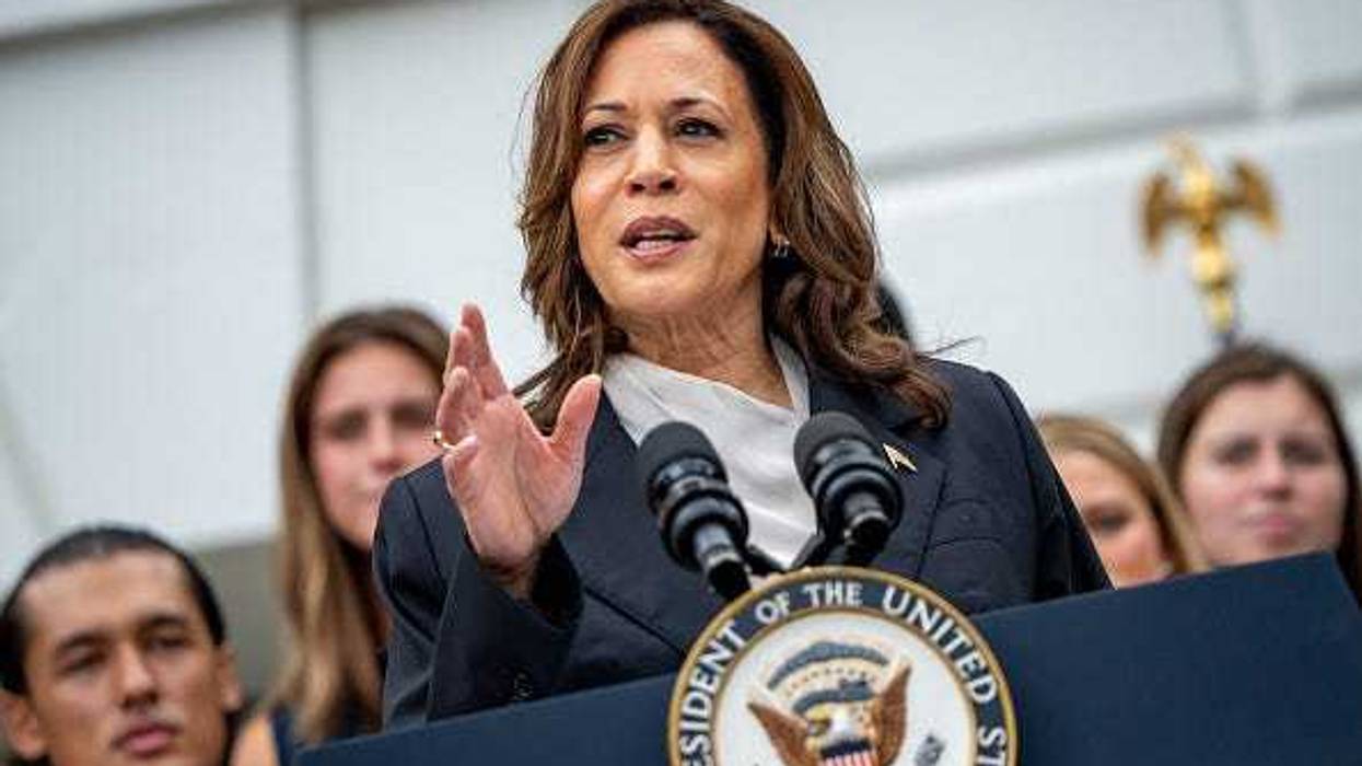 U.S. Vice President Kamala Harris speaks during an NCAA championship teams celebration on the South Lawn of the White House on July 22, 2024 in Washington, DC. U.S.