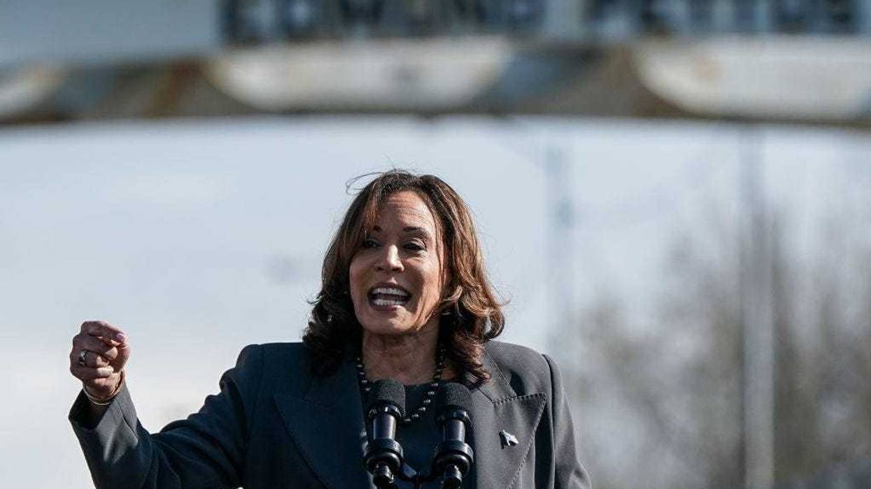 U.S. Vice President Kamala Harris speaks on the 59th commemoration of the Bloody Sunday Selma bridge crossing on March 3, 2024 in Selma, Alabama.