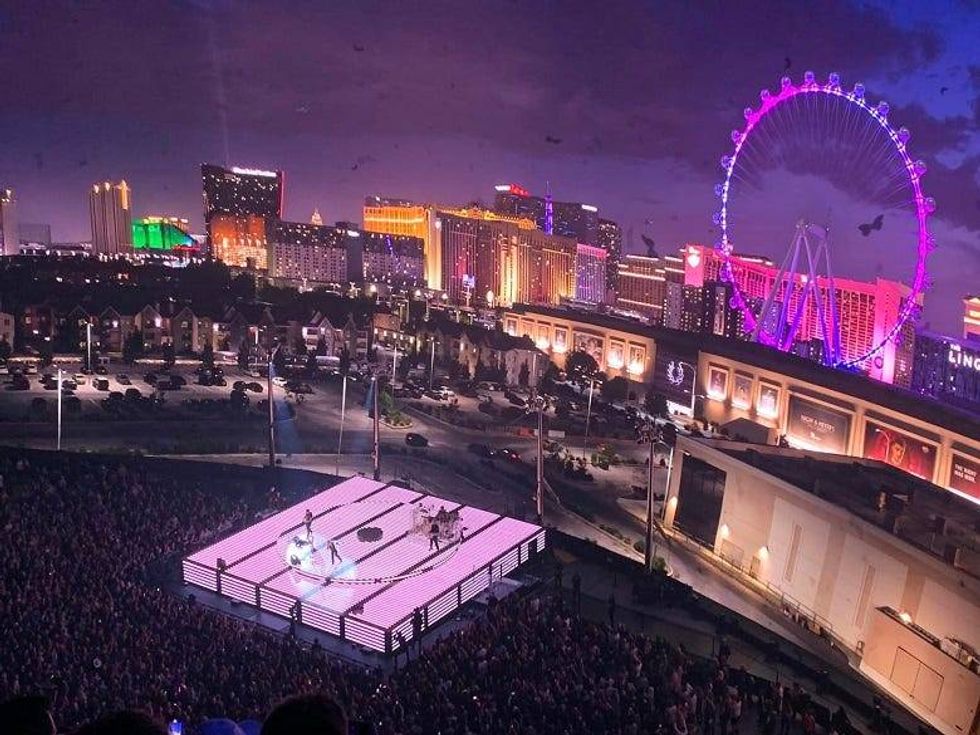 U2 with Vegas backdrop