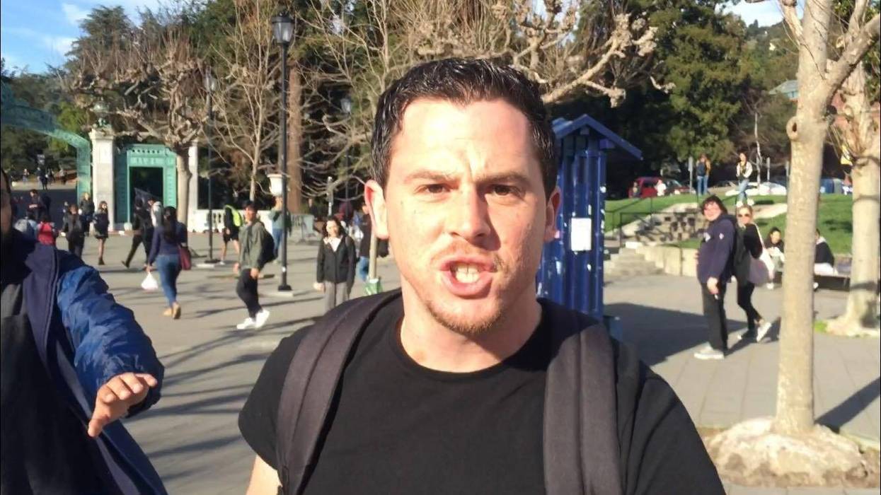 UC-Berkeley police want to arrest this unnamed suspect seen punching a conservative activist on campus.