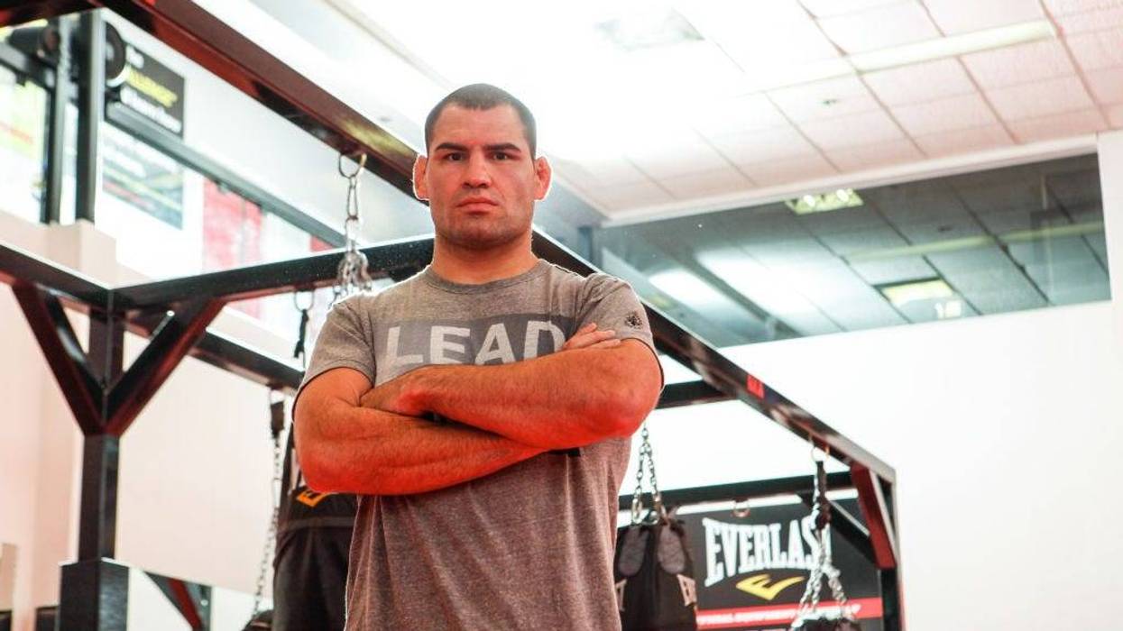 UFC fighter Cain Velasquez poses for a portrait during his media day workout at American Kickboxing Academy to promote his October 19, title fight with Junior dos Santos on October 10, 2013 in San Jose, California.