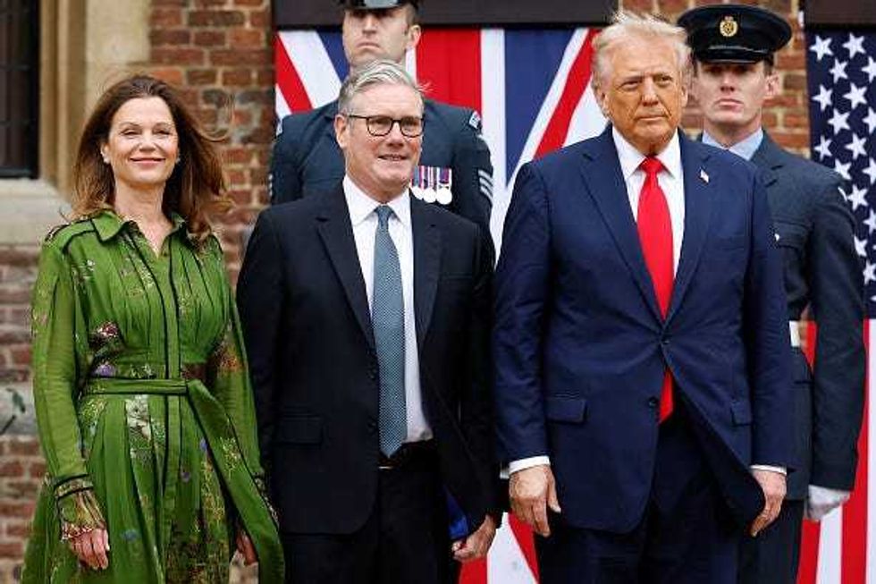 UK Prime Minister Sir Keir Starmer and Lady Victoria Starmer welcome U.S. President Donald Trump to Chequers, the country home of the British prime minister, on September 18, 2025 in Aylesbury, England. This is the final day of President Trump’s second UK state visit, with the previous one taking place in 2019 during his first presidential term. (Photo by Anna Moneymaker/Getty Images)