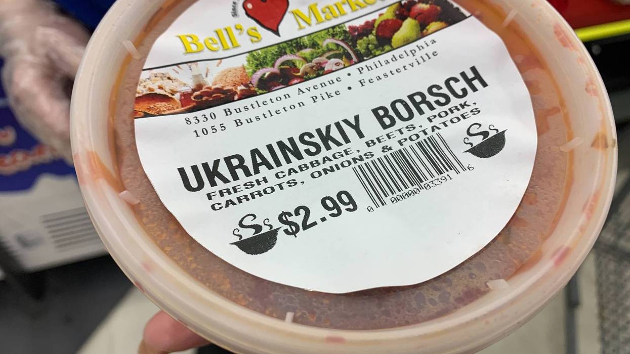 Ukrainian-style borscht sold at Bell's Market in Northeast Philadelphia.