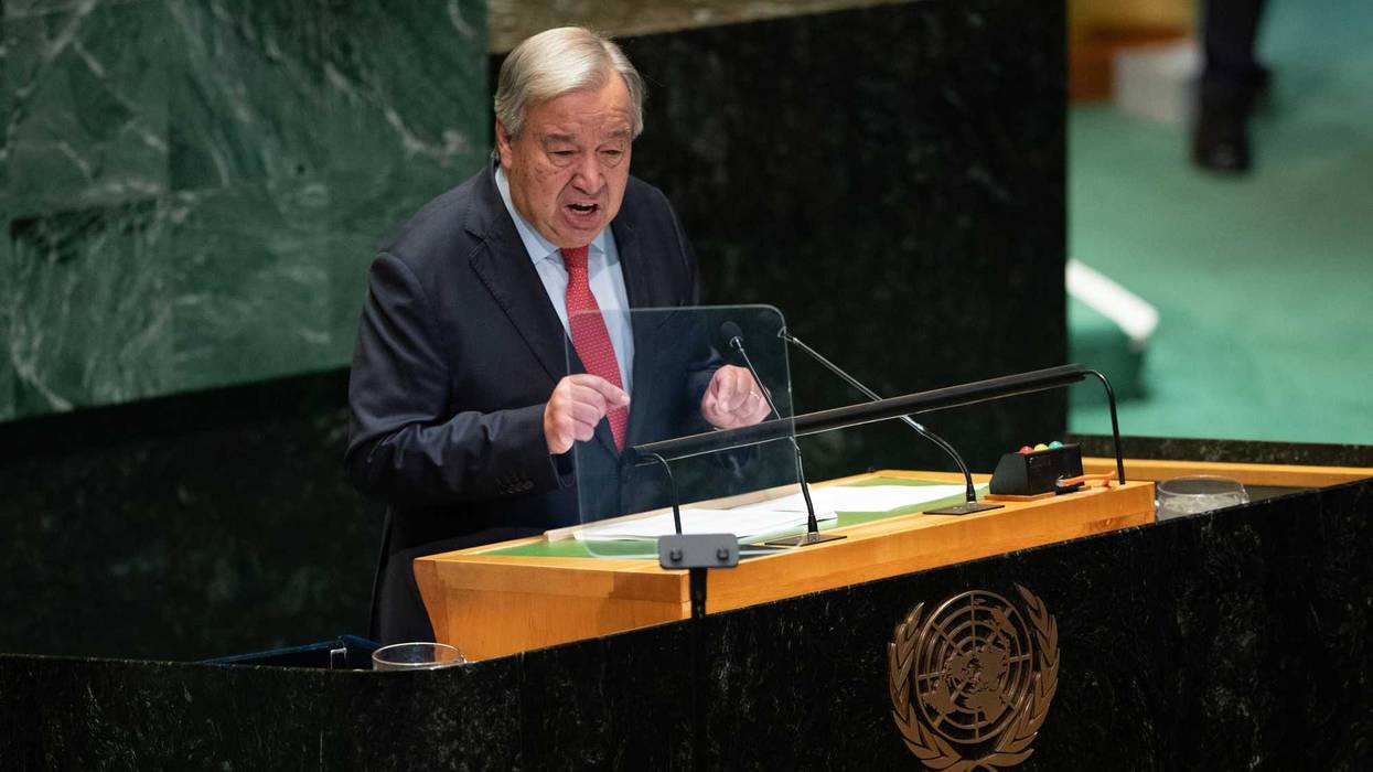 UN Secretary-General Antonio Guterres addresses the General Debate of the 79th session of the United Nations General Assembly at the United Nations headquarters on September 24, 2024 in New York City.