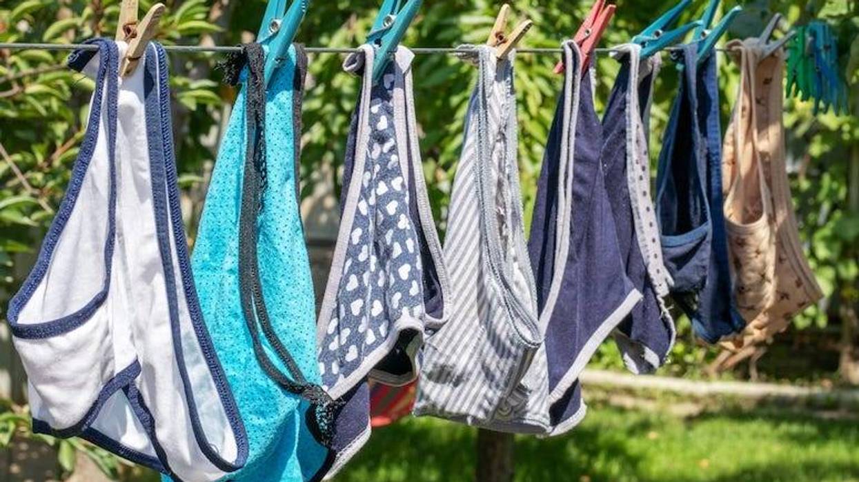 Underwear, Panties, Thong, Clothespins, Clothesline