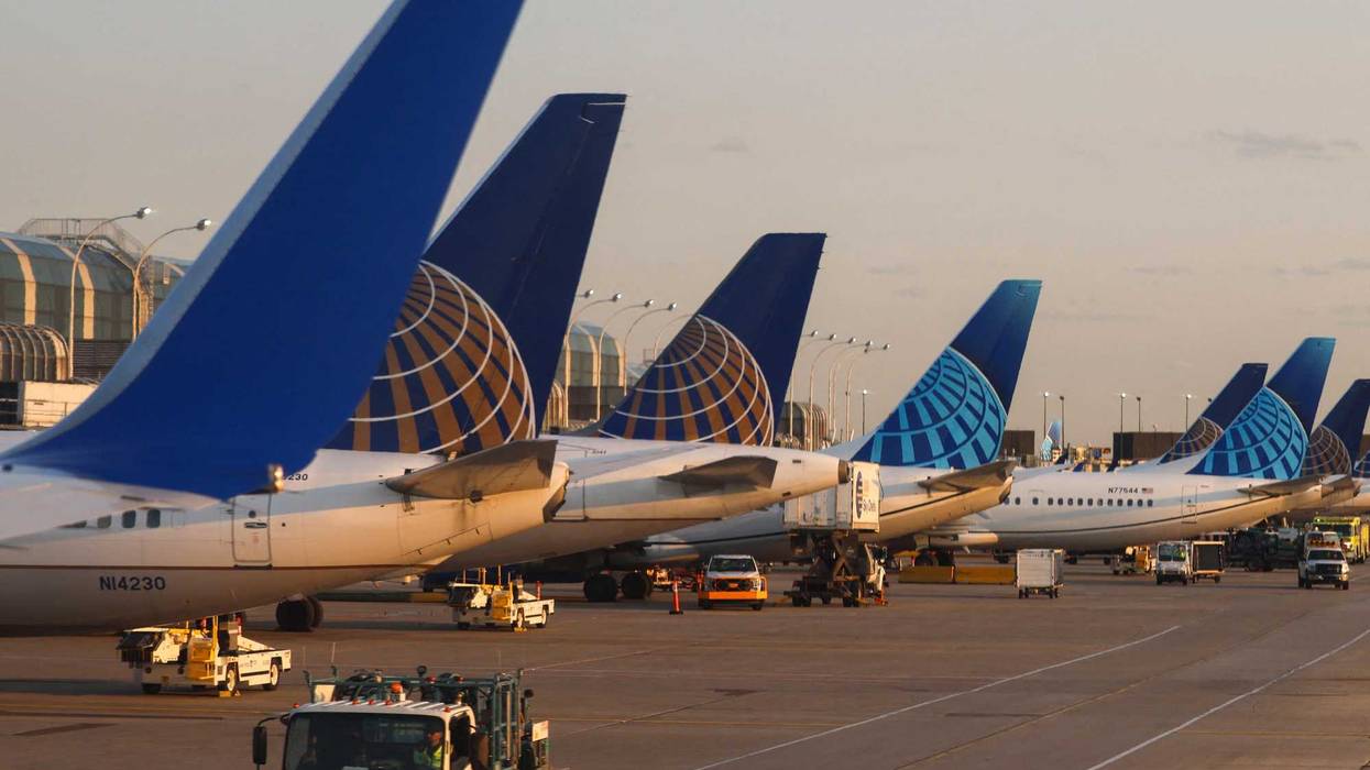 United Airlines passenger aircrafts are lined up at O'Hare International Airport in Chicago on May 11, 2024.