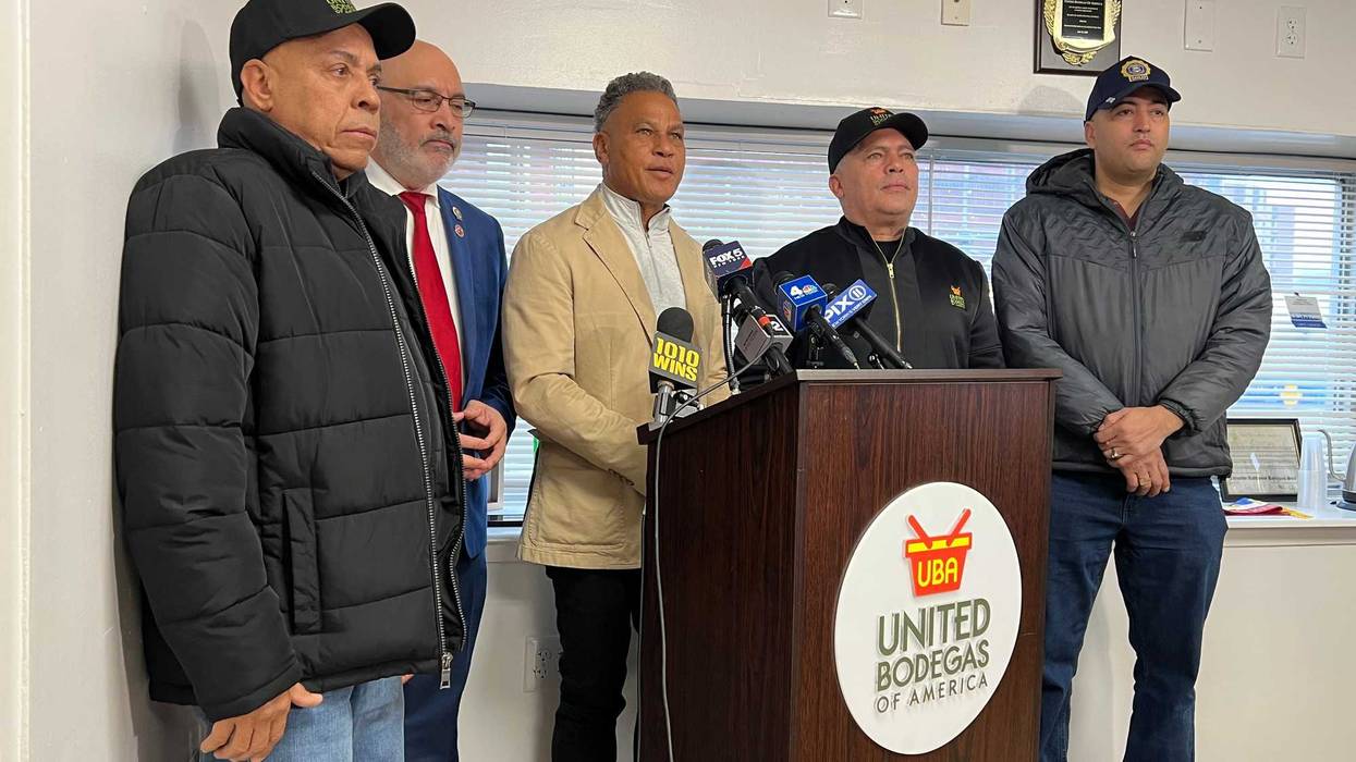United Bodegas of America held a press conference discussing SecSoc, or the organization's society dedicated to getting bodega workers legal gun permits.