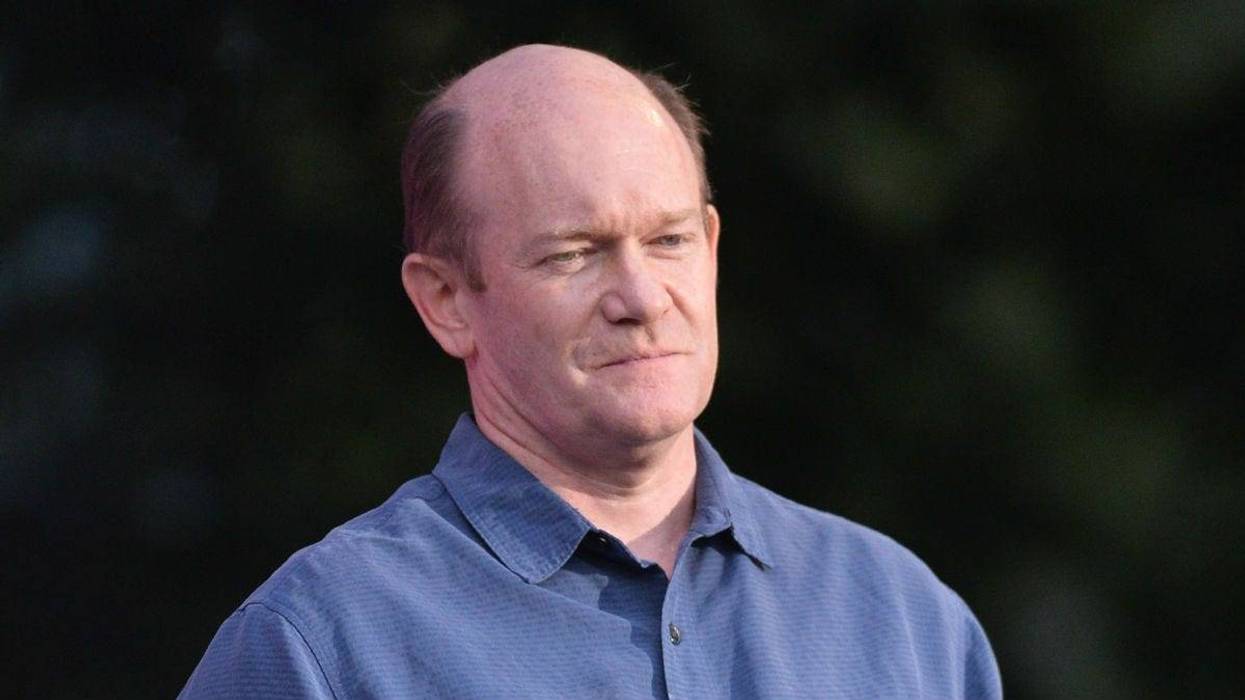 United States Sen. Chris Coons speaks at the 2018 Global Citizen Festival on the Great Lawn in Central Park, NY, on September 29, 2018.