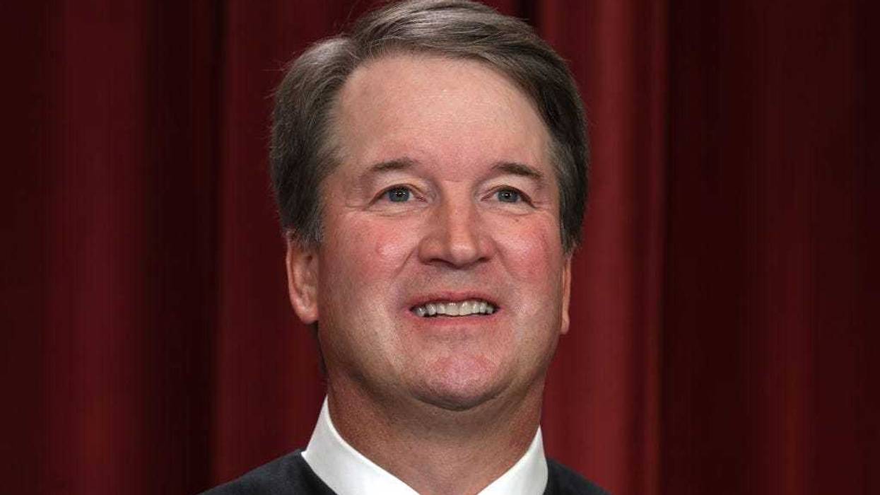 United States Supreme Court Associate Justice Brett Kavanaugh poses for an official portrait at the East Conference Room of the Supreme Court building on October 7, 2022 in Washington, DC.