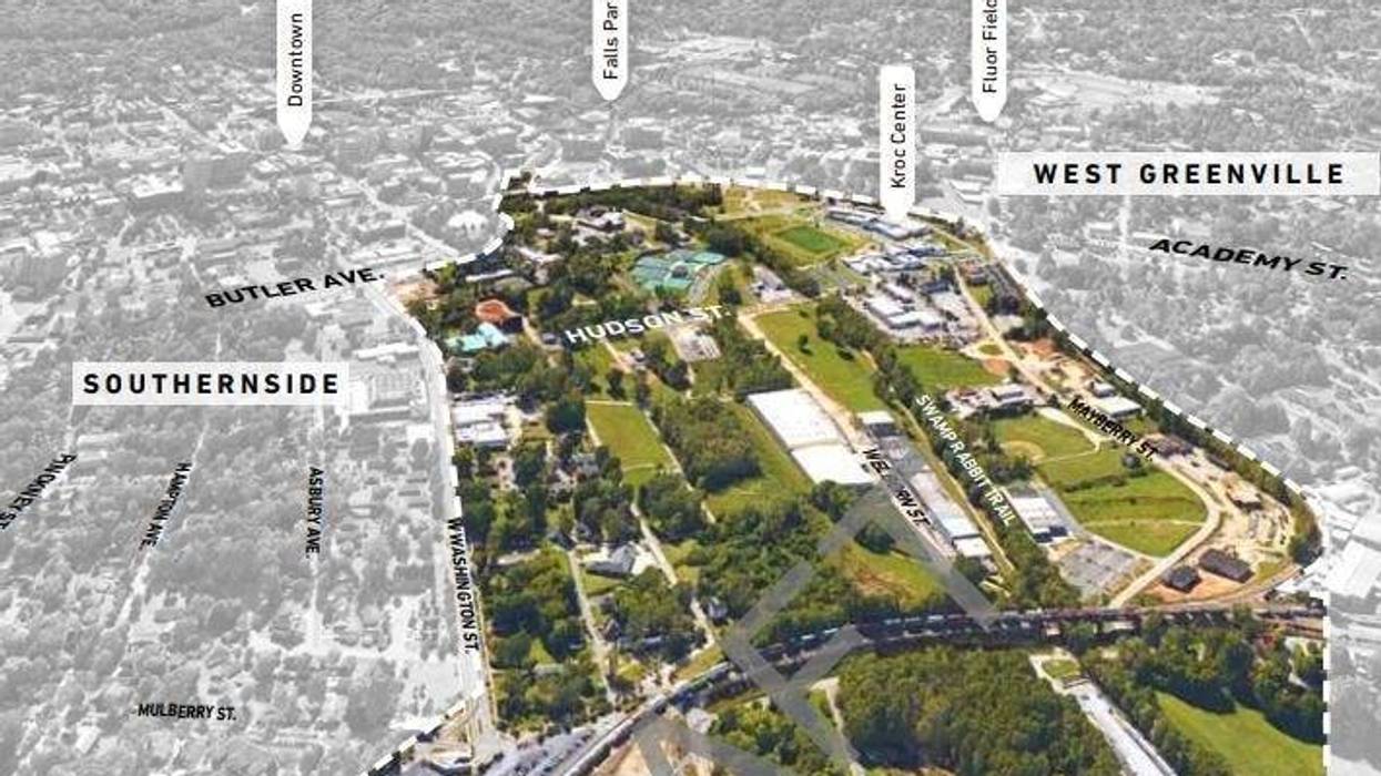 Unity Park, Planning Area. The Reedy River Redevelopment Area and City Park planning area