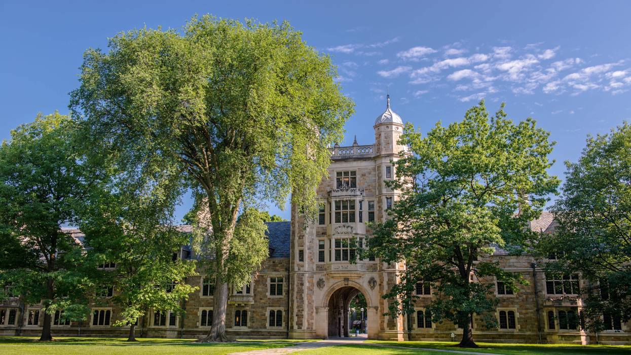 University of Michigan Law School, Ann Arbor, Michigan, USA. This campus is known as the Law Quad. The buildings show the Lawyers Club, a dormitory.