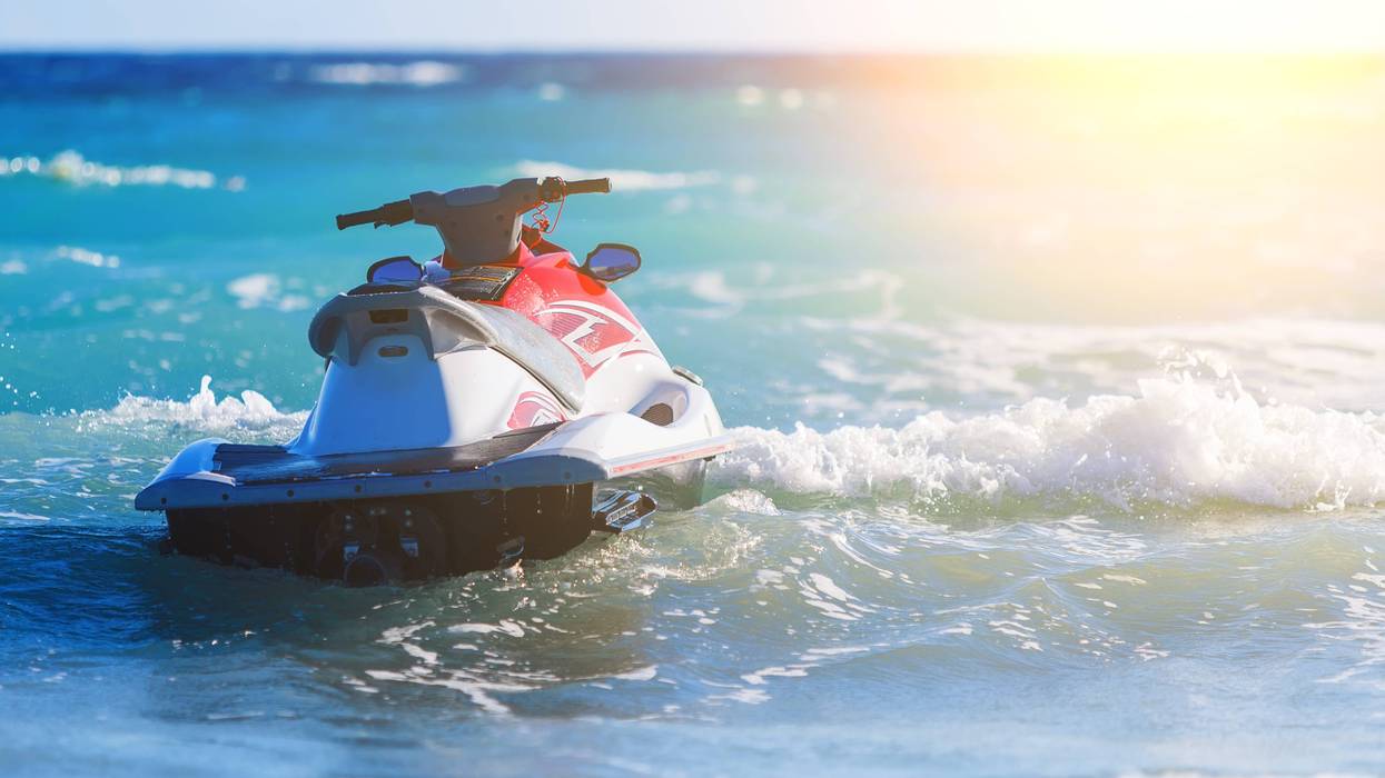 Unmanned jet ski in water