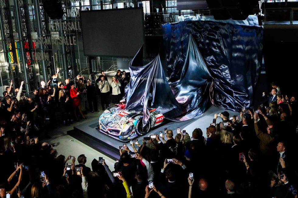Unveiling of the BMW Art Car #20 designed by Julie Mehretu at the world premiere at the Centre Pompidou, Paris