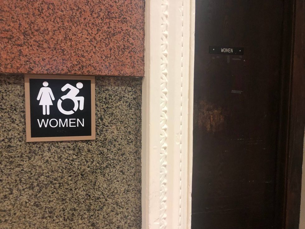 Upgraded sign for a women