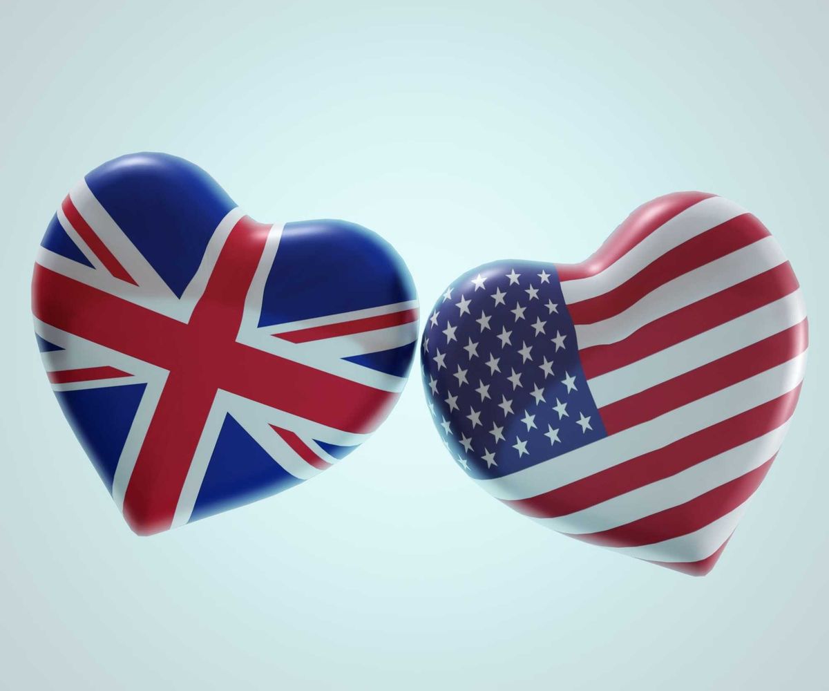 US and UK flag hearts.