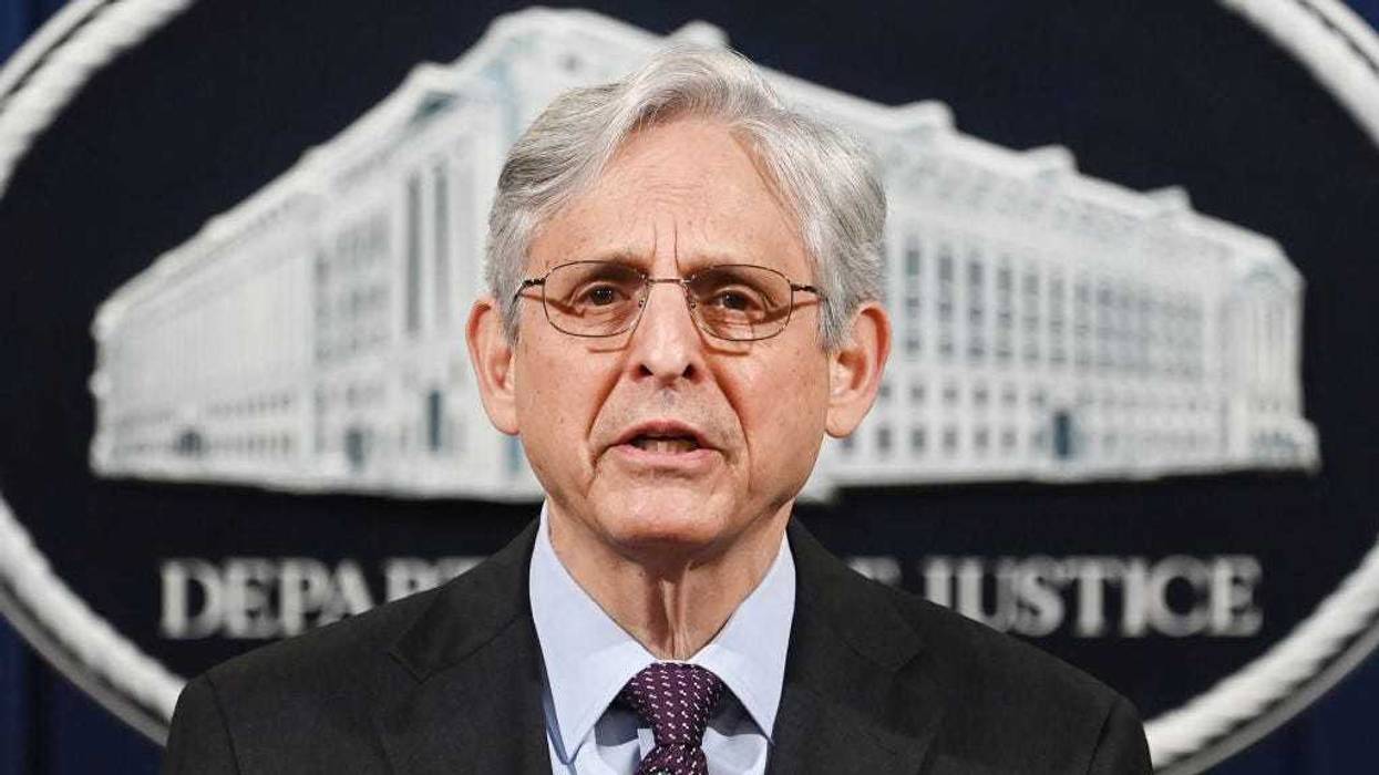 US Attorney General Merrick Garland delivers a statement at the Department of Justice on April 26, 2021 in Washington, DC.