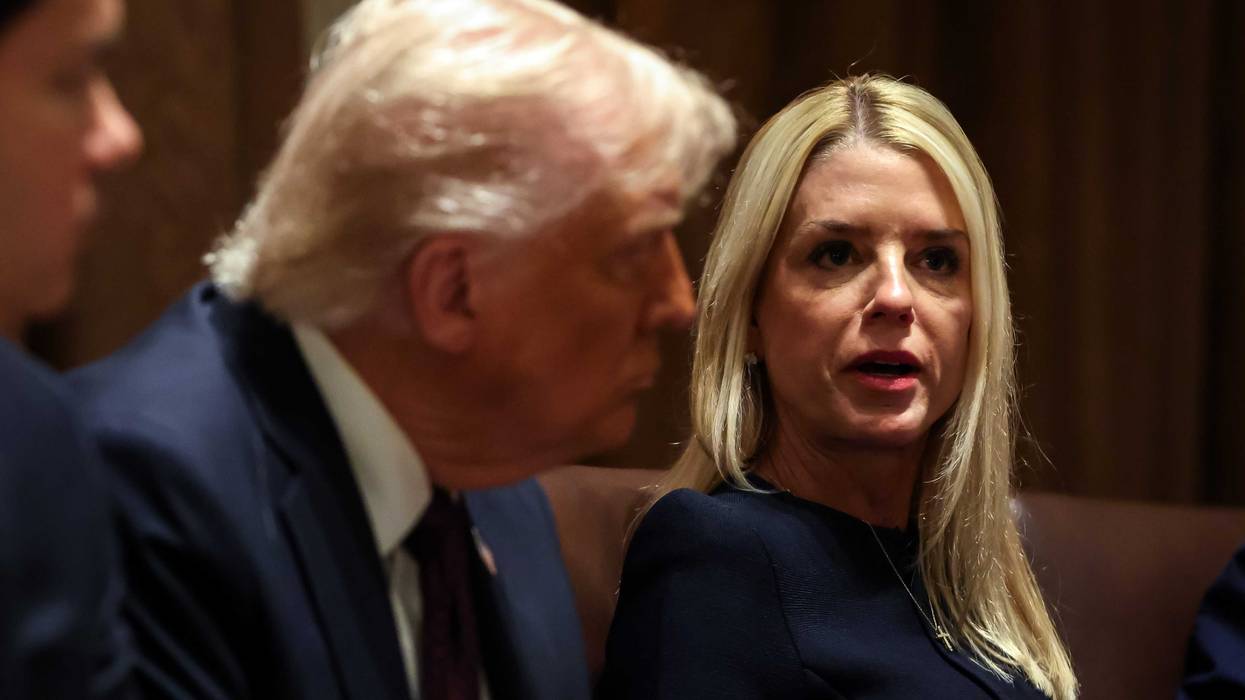 US Attorney General Pam Bondi speaks during a meeting with President Donald Trump and members of his Cabinet in the Cabinet Room at the White House in Washington, D.C. on March 24, 2025.