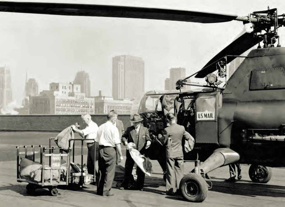 US Mail delivered by helicopter