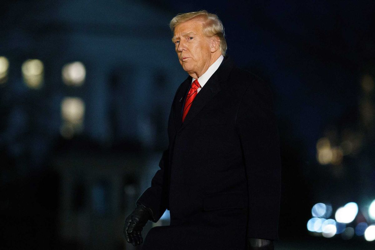 US President Donald Trump arrives on the South Lawn of the White House, Washington, DC, USA, 27 January 2025.