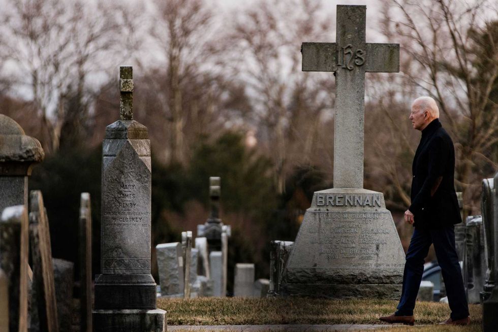 US President Joe Biden arrives to attend mass at St Joseph on the Brandywine Catholic Church in Wilmington, Delaware, on March 5, 2022.
