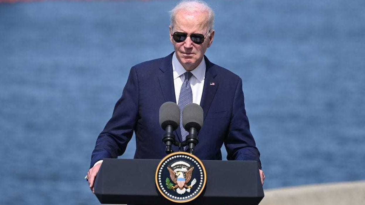 US President Joe Biden attends a press conference after a trilateral meeting with Australian Prime Minister Anthony Albanese and British Prime Minister Rishi Sunak during the AUKUS summit on March 13, 2023 in San Diego, California.