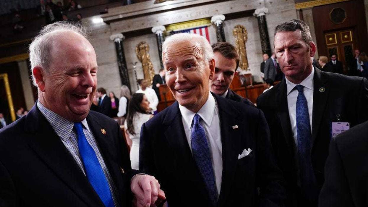 US President Joe Biden departs after delivering the annual State of the Union address before a joint session of Congress in the House chamber at the Capital building on March 7, 2024 in Washington, DC. This is Biden's final address before the November general election. (Photo by Shawn Thew - Pool/Getty Images)