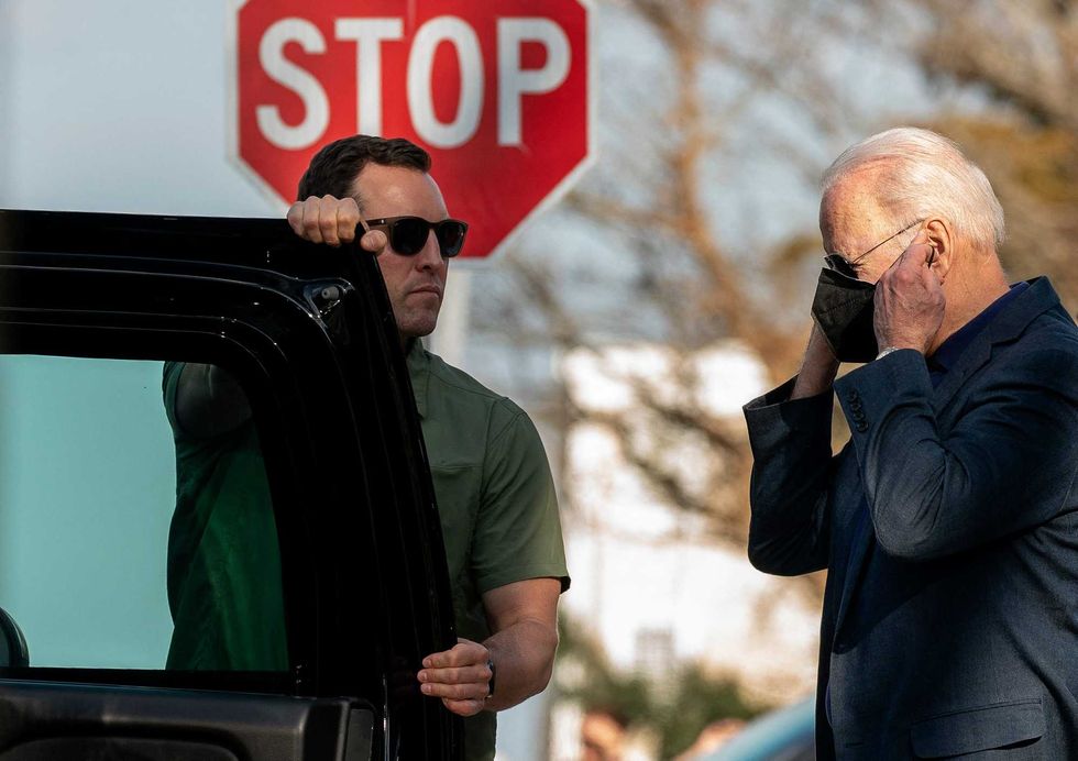 US President Joe Biden departs Saint Edmond Catholic Church in Rehoboth Beach, Delaware, on March 19, 2022.